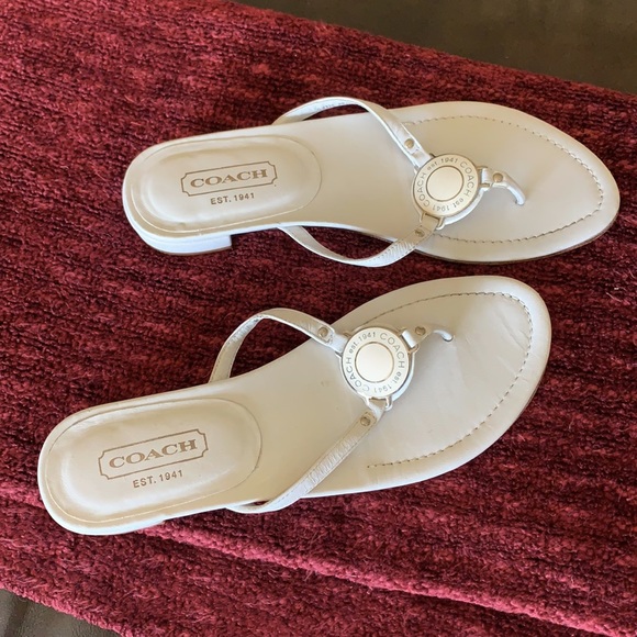 Coach Jules Made in Italy White Sandals Size 8 B - Picture 8 of 15